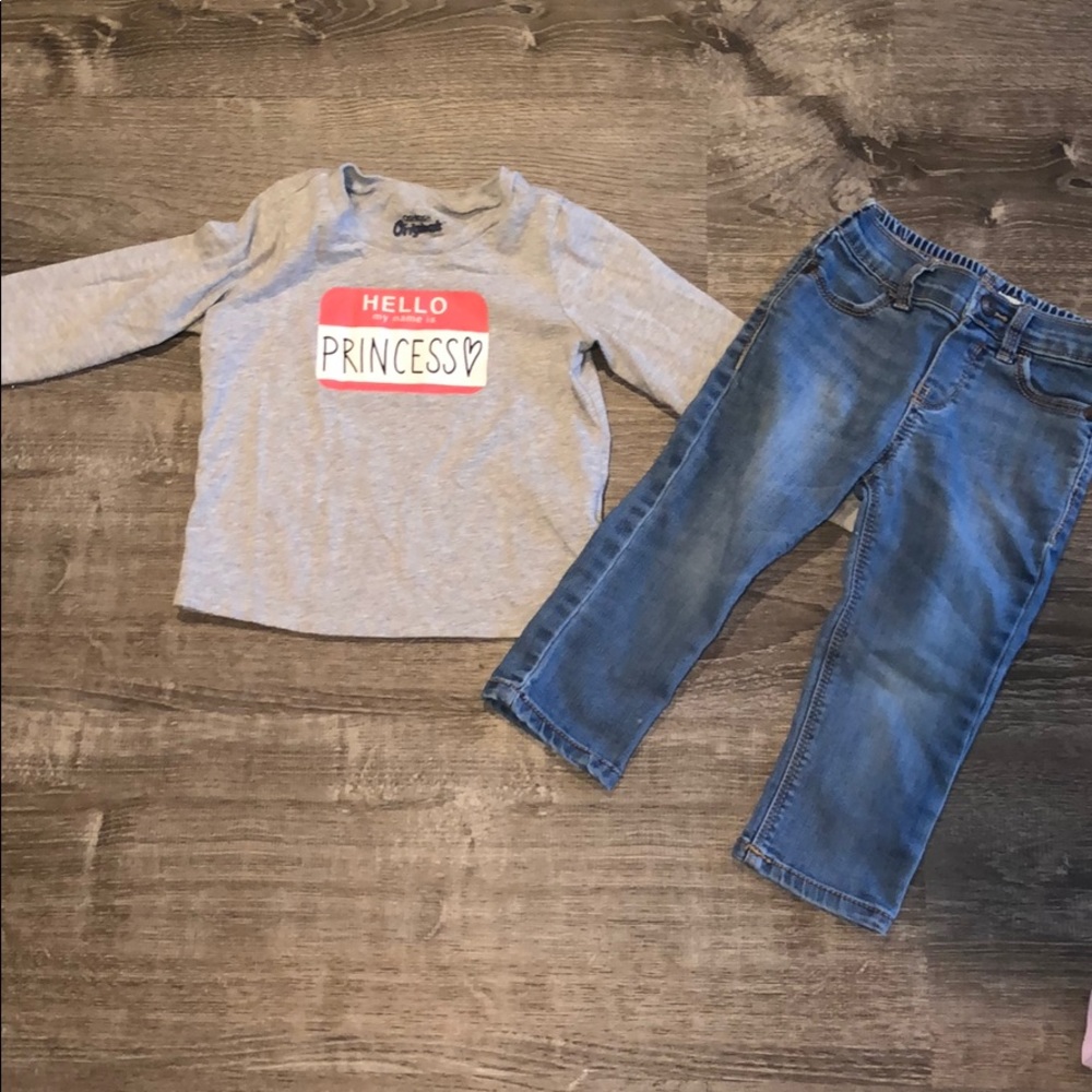 Long sleeve shirt & Jeans